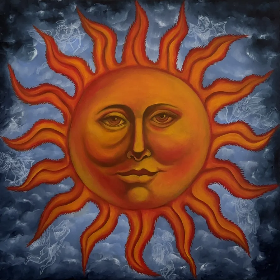 Image of The Weary Sun by Stanislava Romanova, size: 100x100 cm, made of oil + canvas, Painting medium, from Odesa, Ukraine, priced at $1000 (≈ 45,239 грн)