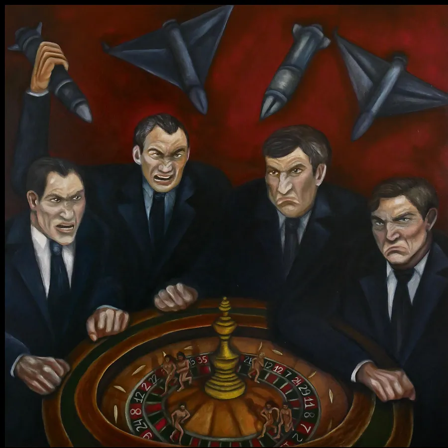 Image of Adult Games by Stanislava Romanova, size: 100x100 cm, made of oil + canvas, Painting medium, from Odesa, Ukraine, priced at $1000 (≈ 45,851 грн)