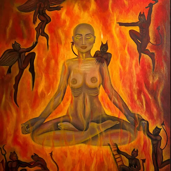 Image of Obsessive thoughts by Stanislava Romanova, size: 100x80cm, made of oil on canvas, Painting medium, from Odesa, Ukraine, priced at $800 (≈ 36,191 грн)